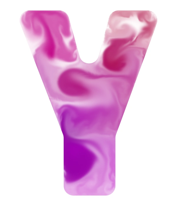 Still image of red, magenta and violet smoke within a Y-shaped form on white.